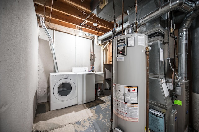 2503 Meade Ct, Ann Arbor, MI 48105 - washroom with washing machine and clothes dryer and gas water heater