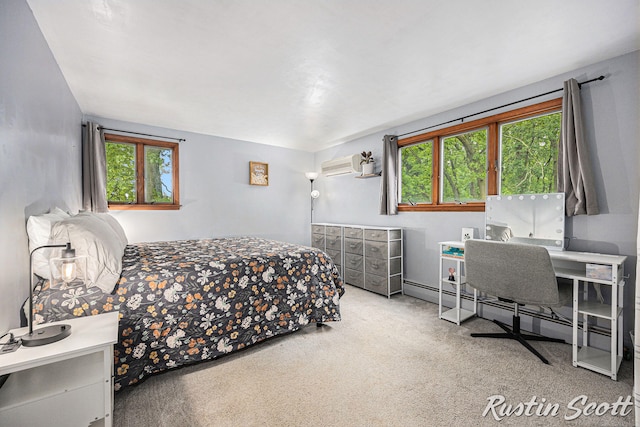 310 Brookgate Ct NW, Comstock Park, MI 49321 - bedroom with carpet floors, multiple windows, and a wall mounted air conditioner