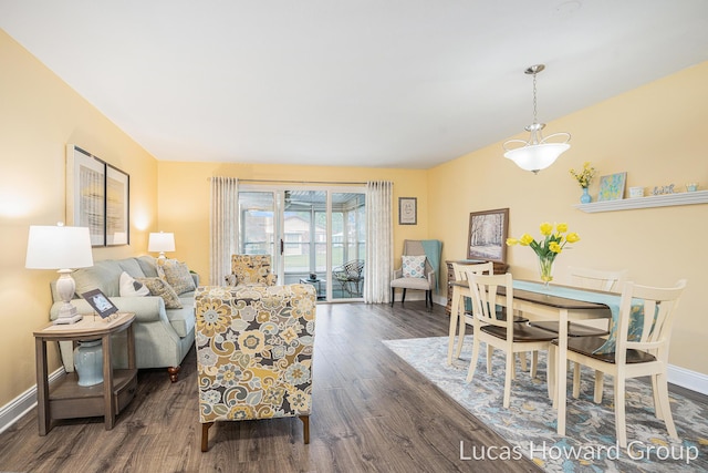 5228 Green Meadow Rd, Kalamazoo, MI 49009 - living room with dark wood-type flooring and baseboards