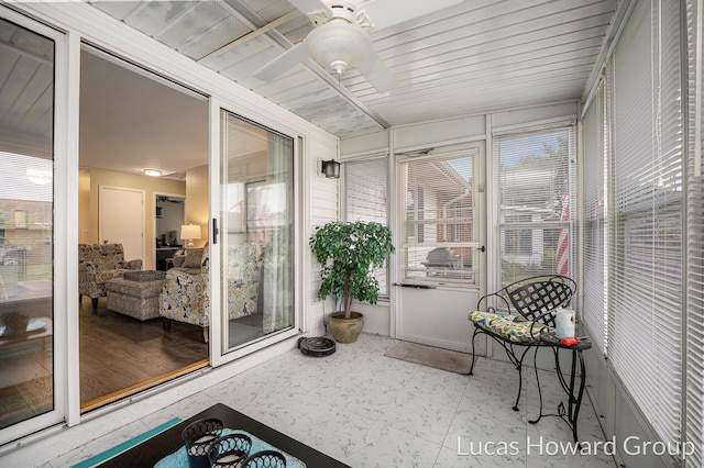 5228 Green Meadow Rd, Kalamazoo, MI 49009 - sunroom with ceiling fan