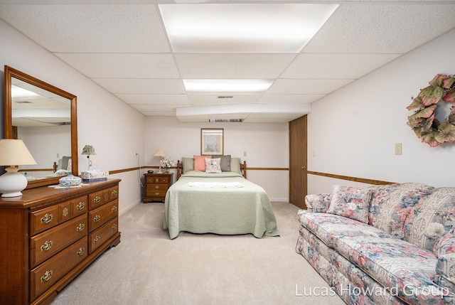 5228 Green Meadow Rd, Kalamazoo, MI 49009 - bedroom with a drop ceiling and light carpet