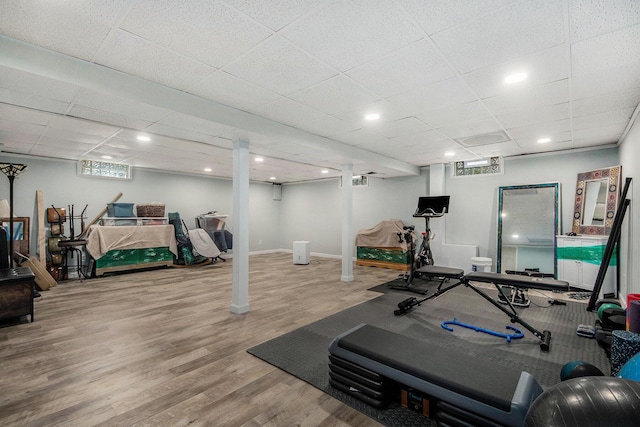 2700 Norfolk Rd SE, Grand Rapids, MI 49506 - workout room featuring wood finished floors and a paneled ceiling