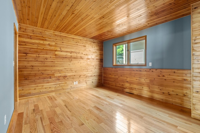125 Wa Wee Nork Dr Unit 109-5-A, Battle Creek, MI 49015 - unfurnished room with wooden walls, wooden ceiling, and hardwood / wood-style floors