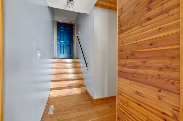125 Wa Wee Nork Dr Unit 109-5-A, Battle Creek, MI 49015 - staircase with wood finished floors and baseboards