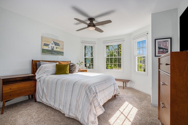 1415 Blackhawk Trl, Benton Harbor, MI 49022 - bedroom with light carpet and ceiling fan