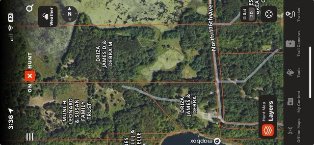 226 N 176th Ave, Walkerville, MI 49459 - aerial view of property's location featuring property parcel outlined