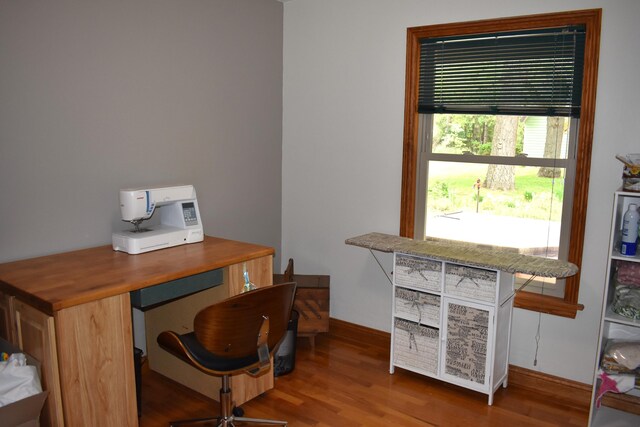 226 N 176th Ave, Walkerville, MI 49459 - office area featuring wood finished floors and baseboards