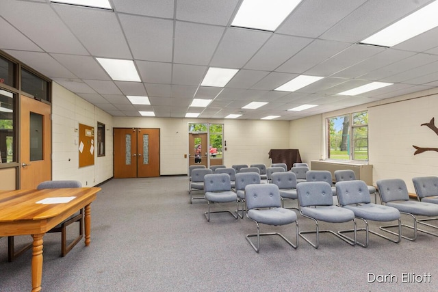 306 W Russell St, Hubbardston, MI 48845 - misc room with a drop ceiling and carpet floors