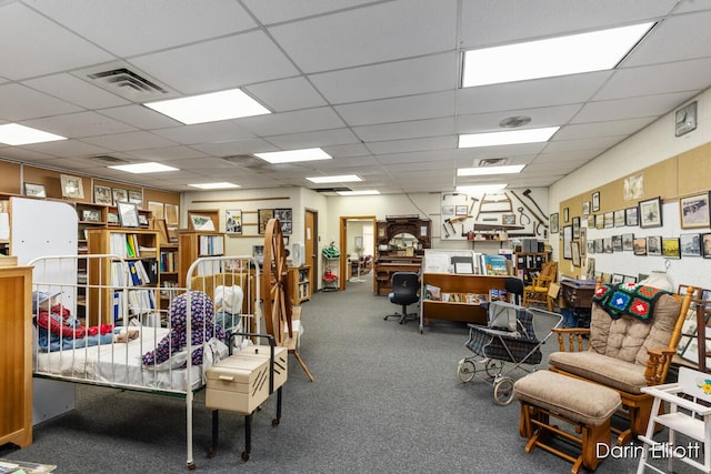 306 W Russell St, Hubbardston, MI 48845 - office featuring a drop ceiling and carpet flooring