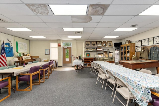 306 W Russell St, Hubbardston, MI 48845 - dining space featuring a paneled ceiling