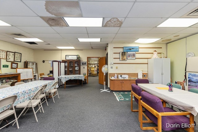 306 W Russell St, Hubbardston, MI 48845 - home office with carpet and a paneled ceiling