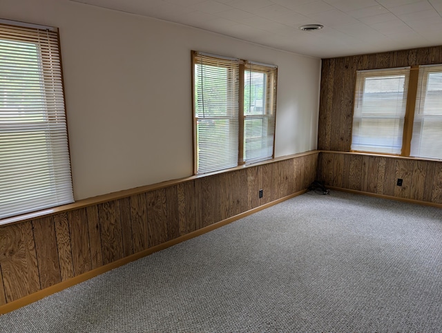 157 S Kenwood St, Muskegon, MI 49442 - carpeted empty room with wooden walls and healthy amount of natural light