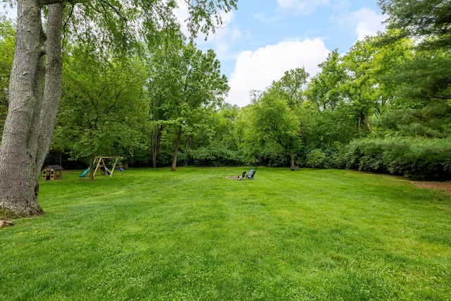 9177 Horseshoe Bnd, Dexter, MI 48130 - view of green lawn featuring a playground