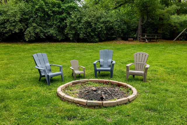 9177 Horseshoe Bnd, Dexter, MI 48130 - view of green lawn featuring an outdoor fire pit