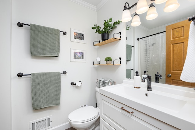 9177 Horseshoe Bnd, Dexter, MI 48130 - full bath with toilet, vanity, and ornamental molding