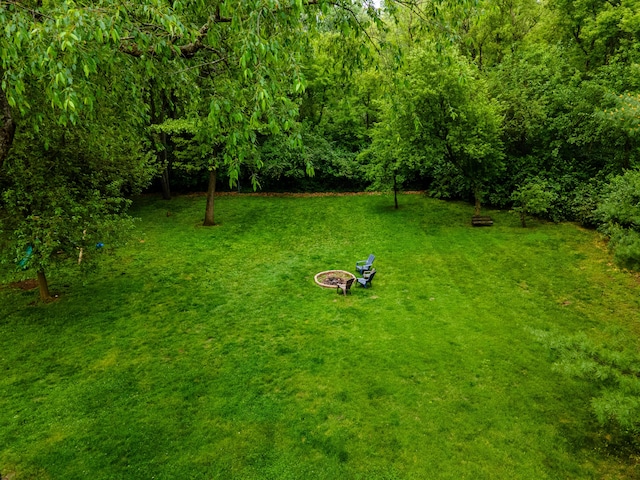 9177 Horseshoe Bnd, Dexter, MI 48130 - view of green lawn featuring a fire pit