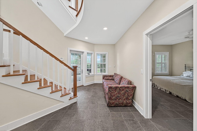 60757 Beechwood Ln, Cassopolis, MI 49031 - stairway with baseboards and recessed lighting