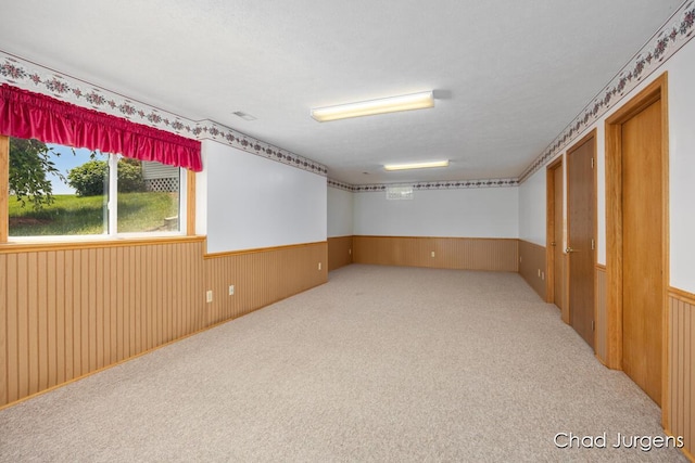 7564 Quincy St, Zeeland, MI 49464 - carpeted empty room with wainscoting and wood walls