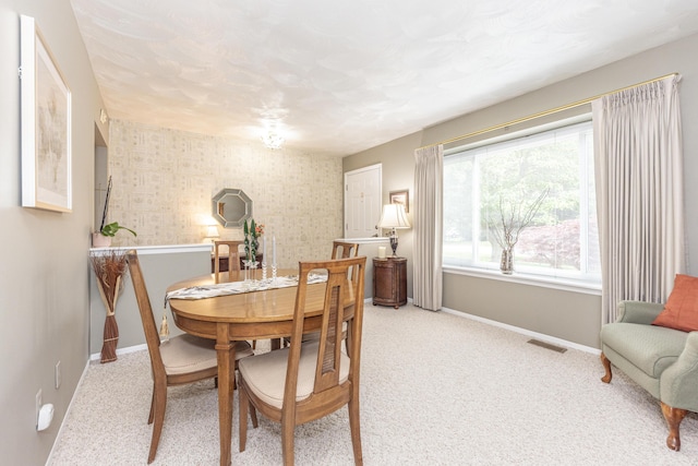 3929 Beech Dr, Ypsilanti, MI 48197 - dining space with carpet and wallpapered walls