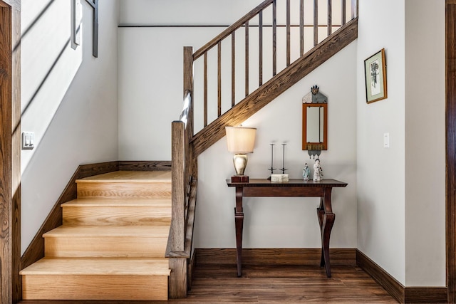 10258 Burgoyne Rd, Berrien Springs, MI 49103 - stairway featuring wood finished floors and baseboards
