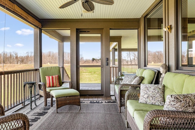 10258 Burgoyne Rd, Berrien Springs, MI 49103 - sunroom / solarium with a ceiling fan and healthy amount of natural light