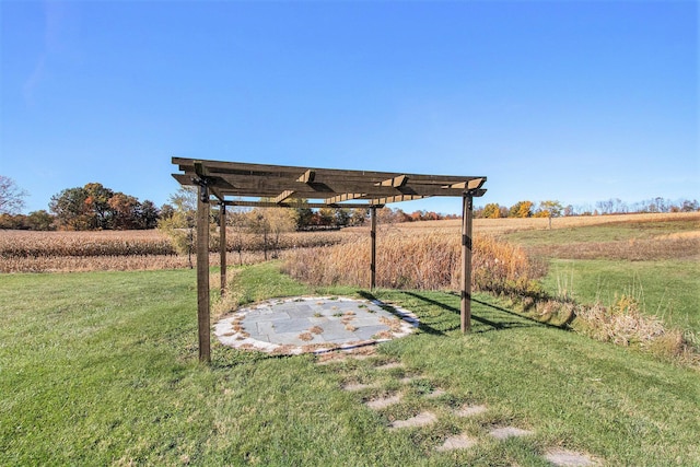 10258 Burgoyne Rd, Berrien Springs, MI 49103 - view of green lawn featuring a pergola and a view of countryside