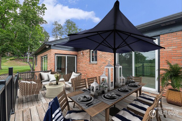 1757 Westlane Dr NE, Grand Rapids, MI 49505 - wooden deck with outdoor lounge area