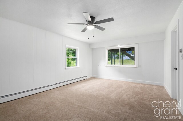 1757 Westlane Dr NE, Grand Rapids, MI 49505 - empty room featuring baseboard heating, carpet flooring, and a ceiling fan
