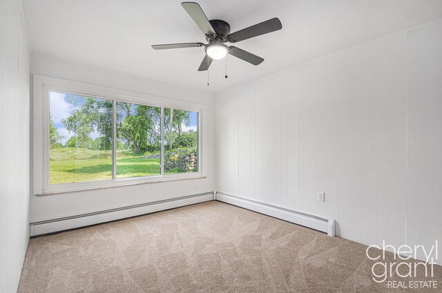 1757 Westlane Dr NE, Grand Rapids, MI 49505 - carpeted empty room with baseboard heating and a ceiling fan
