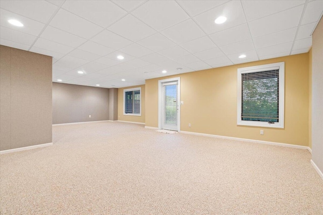 3667 Bay Harbor Dr, Brighton, MI 48114 - carpeted empty room with a drop ceiling and recessed lighting
