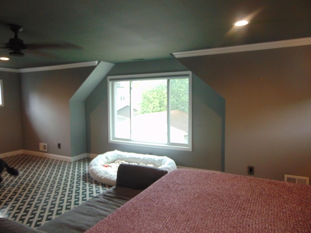 10114 Lincoln Dr, Huntington Woods, MI 48070 - carpeted bedroom featuring baseboards, crown molding, and recessed lighting