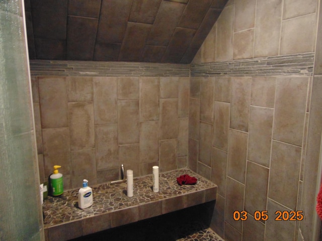 10114 Lincoln Dr, Huntington Woods, MI 48070 - bathroom with lofted ceiling