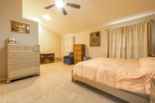 45801 Henley Dr, Canton, MI 48187 - carpeted bedroom with vaulted ceiling and a ceiling fan