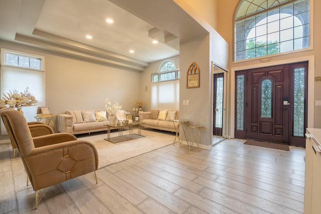 45801 Henley Dr, Canton, MI 48187 - entryway featuring hardwood / wood-style floors and recessed lighting