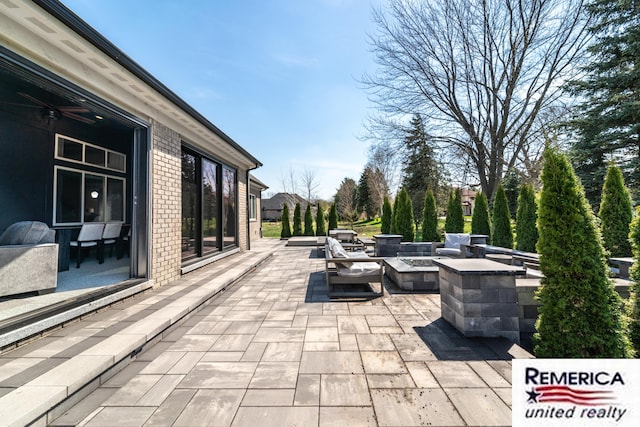 52951 Royal Park Ave, Utica, MI 48315 - view of patio / terrace featuring an outdoor fire pit