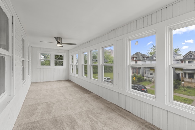 3008 Lothrop St, Detroit, MI 48206 - unfurnished sunroom with carpet flooring and wood walls
