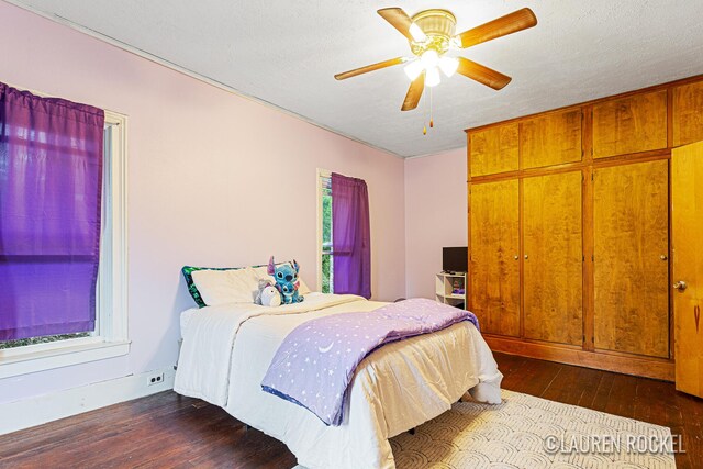 409 Rust Ave, Big Rapids, MI 49307 - bedroom featuring hardwood / wood-style floors and ceiling fan