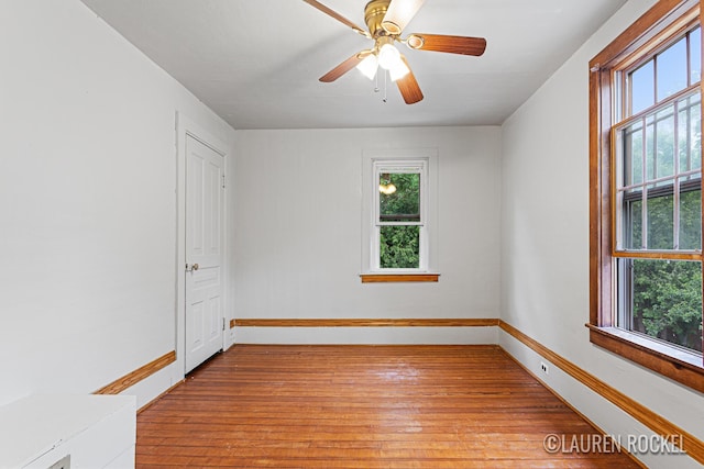 409 Rust Ave, Big Rapids, MI 49307 - spare room with wood finished floors and a ceiling fan