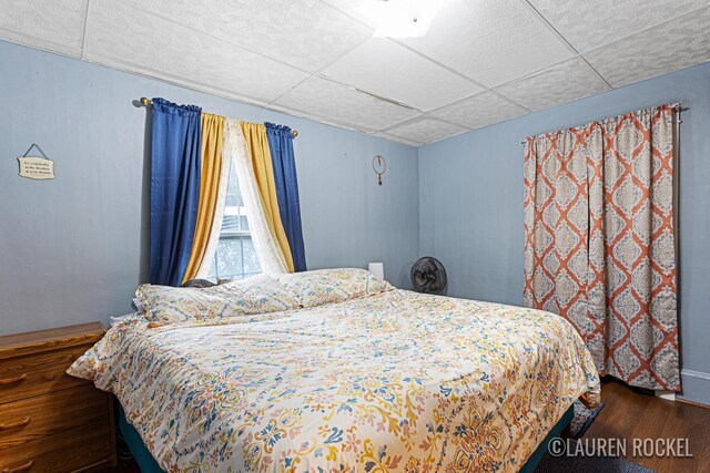 409 Rust Ave, Big Rapids, MI 49307 - bedroom with a paneled ceiling and wood finished floors