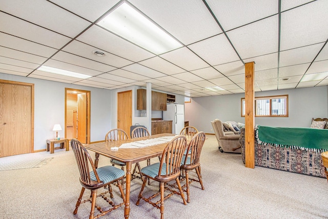 50041 David Dr, Dowagiac, MI 49047 - dining room with light carpet and a paneled ceiling