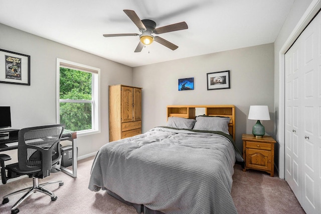 3935 Riley Rdg, Portage, MI 49024 - bedroom featuring carpet flooring, a closet, an office area, and ceiling fan