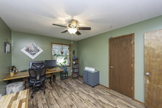 7715 Marquis Dr, Dexter, MI 48130 - office space with ceiling fan and light wood-type flooring