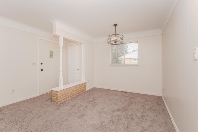 25255 Orchard Grove St, Southfield, MI 48033 - unfurnished room with a chandelier and carpet floors