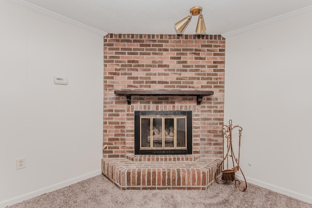 25255 Orchard Grove St, Southfield, MI 48033 - detailed view of carpet, a fireplace, and ornamental molding