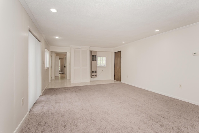 25255 Orchard Grove St, Southfield, MI 48033 - spare room with light colored carpet, recessed lighting, and ornamental molding