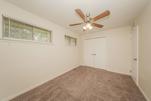 25255 Orchard Grove St, Southfield, MI 48033 - unfurnished bedroom with carpet floors, a closet, and ceiling fan