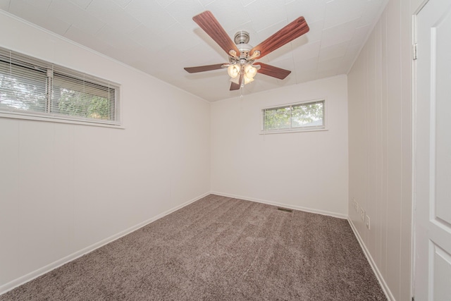 25255 Orchard Grove St, Southfield, MI 48033 - carpeted spare room with ceiling fan and ornamental molding