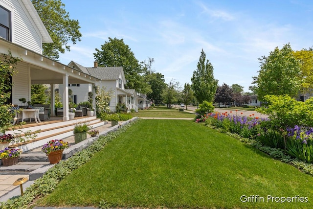 339 W Main Ave, Zeeland, MI 49464 - view of green lawn featuring a patio area