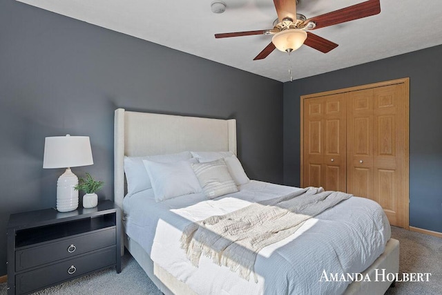 430 6th St NE, Cedar Springs, MI 49319 - carpeted bedroom with a closet and a ceiling fan