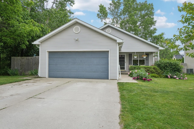 8280 Frederick St, Salem, MI 48175 - ranch-style house with driveway, an attached garage, and a porch